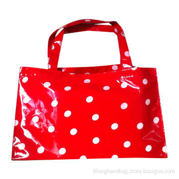 Fabric Handbag, Surface Covered with Glue, Printed Pattern